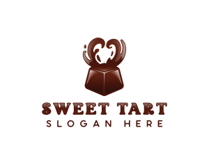 Chocolate Heart Dessert logo design