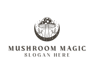 Mushroom Moon Fungi logo design