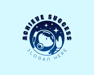 Moon Planet Astronaut logo design