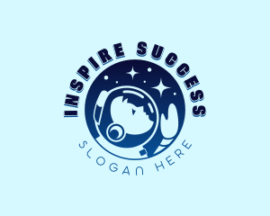 Moon Planet Astronaut logo design