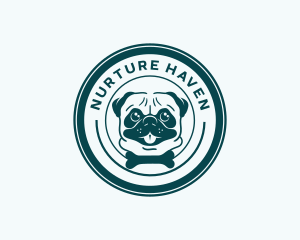 Dog Pug Veterinary logo design