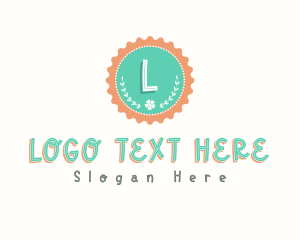 Cute Floral Bottle Cap logo