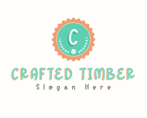 Cute Floral Bottle Cap logo design