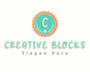 Cute Floral Bottle Cap logo design