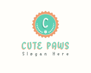 Cute Floral Bottle Cap logo design