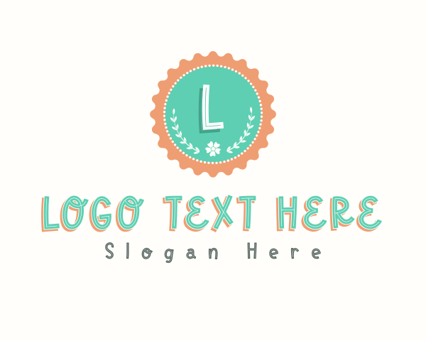 Cute Floral Bottle Cap logo