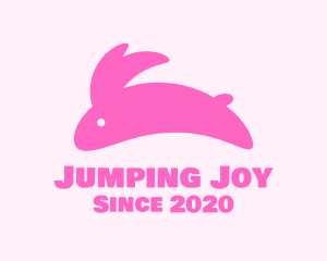 Pink Jumping Bunny logo design