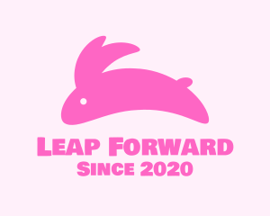 Pink Jumping Bunny logo design