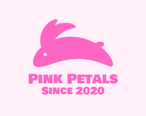 Pink Jumping Bunny logo design