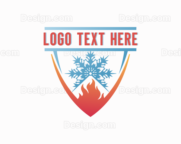 Snowflake Fire Heating Logo