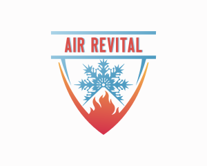 Snowflake Fire Heating  logo design