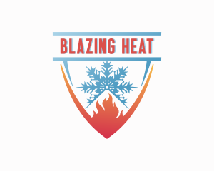 Snowflake Fire Heating  logo design