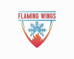 Snowflake Fire Heating  logo design