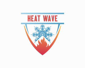 Snowflake Fire Heating  logo design