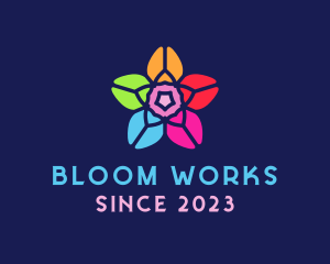 Stained Glass Flower  logo design