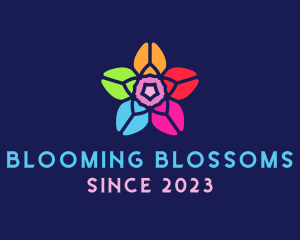 Stained Glass Flower  logo design