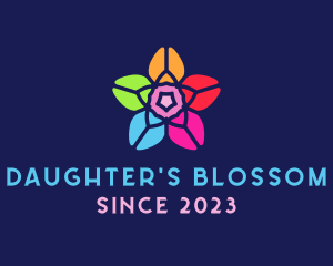 Stained Glass Flower  logo design