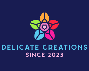 Stained Glass Flower  logo design