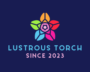 Stained Glass Flower  logo design