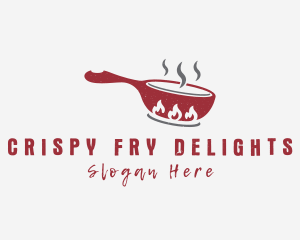 Fire Frying Pan Cook logo design