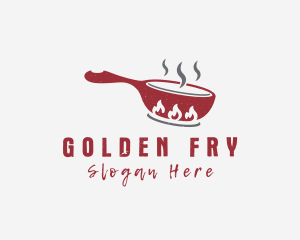 Fire Frying Pan Cook logo design