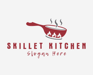 Fire Frying Pan Cook logo design