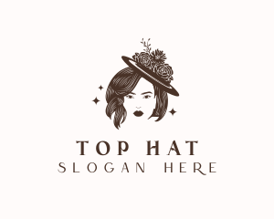 Woman Fashion Hat logo design