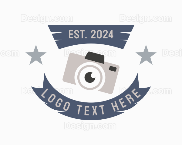 Retro Camera Banner Logo