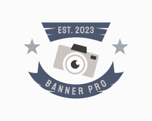 Retro Camera Banner logo