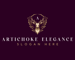 Elegant Deer Crest logo design