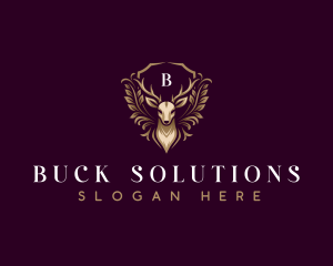 Elegant Deer Crest logo design