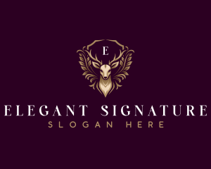 Elegant Deer Crest logo design