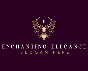 Elegant Deer Crest logo design