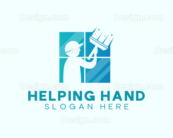 Window Cleaning Man Logo