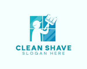 Window Cleaning Man logo design