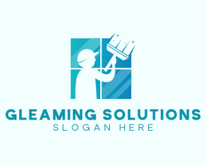 Window Cleaning Man logo design