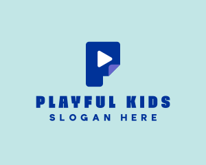 Digital Play Media Letter P logo design