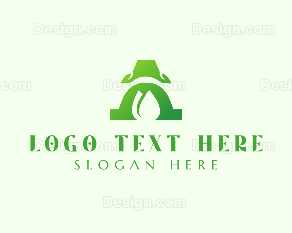 Organic Leaf Letter A Logo