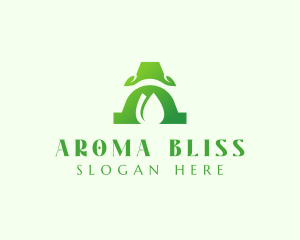 Organic Leaf Letter A  logo design