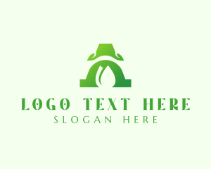 Organic Leaf Letter A  logo