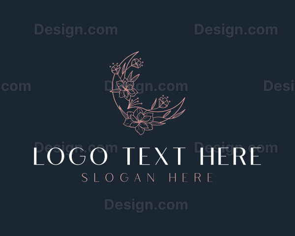 Bohemian Floral Moon Logo