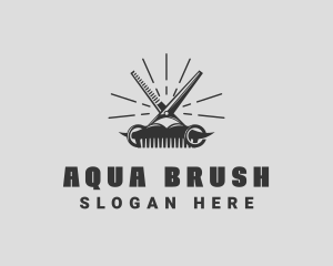 Barbershop Grooming Mustache logo design