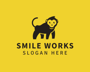 Cute Smiling Monkey logo design