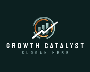 Arrow Graph Statistics logo design