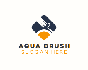 Paint Brush Roller logo design