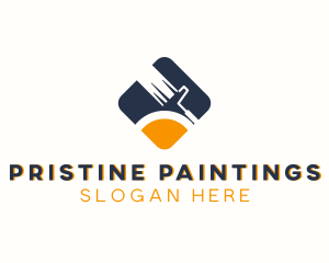 Paint Brush Roller logo design