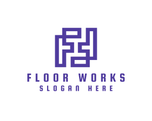 Tiles Flooring Letter F logo design