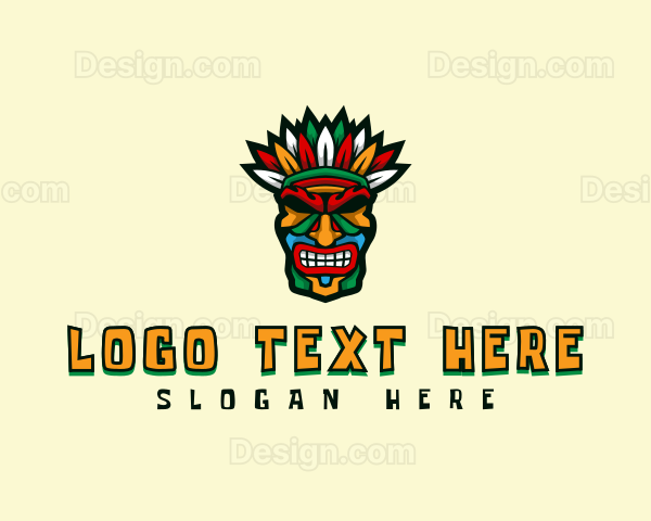 Traditional Tribal Mask Logo