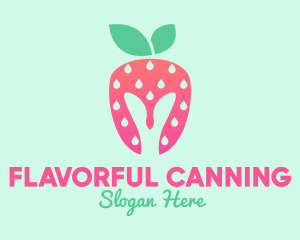 Pink Strawberry Helmet logo design