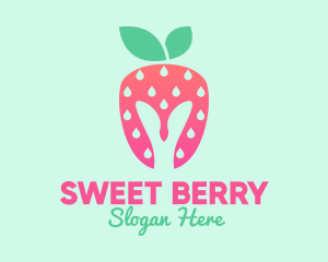 Pink Strawberry Helmet logo design